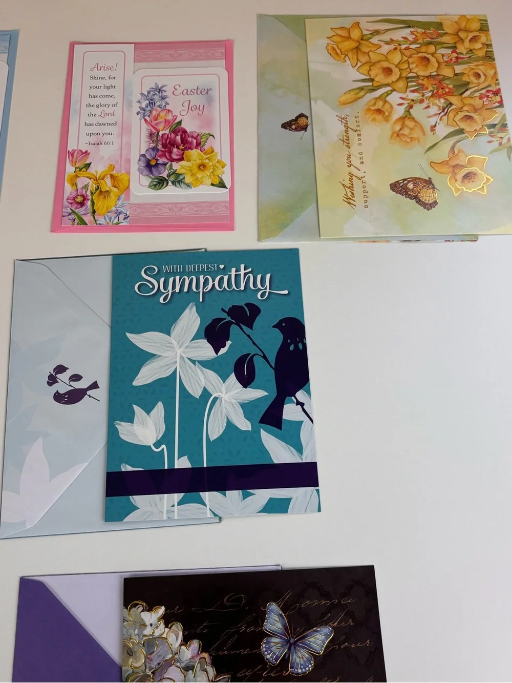 12 Mixed Assortment of Vintage Greeting Cards - Floral & Occasion Designs
